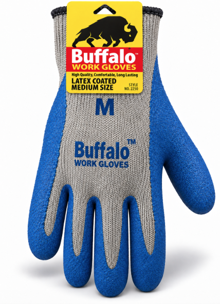 Buffalo Latex Coated Medium Gloves #2250