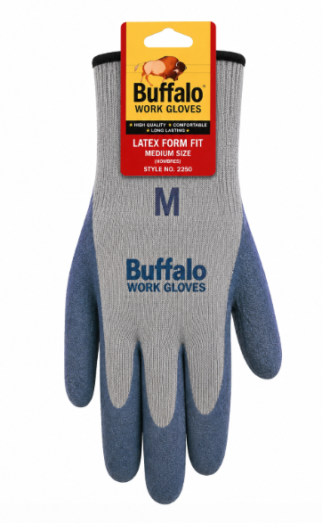 Buffalo Latex Coated Medium Gloves #2250