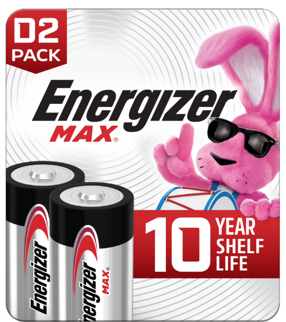 Energizer D Batteries (2-Pack) 12/2