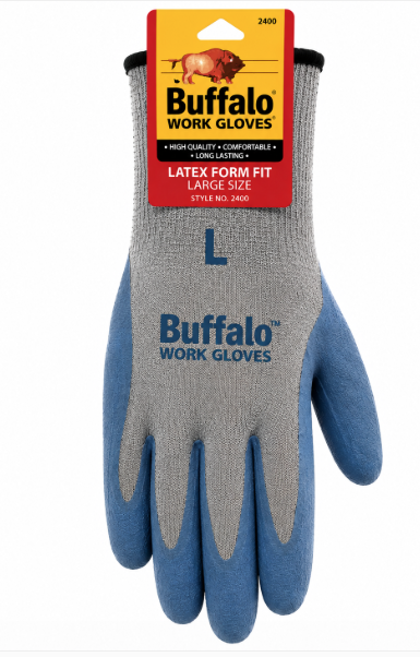 Buffalo Latex Coated Large Gloves #2400