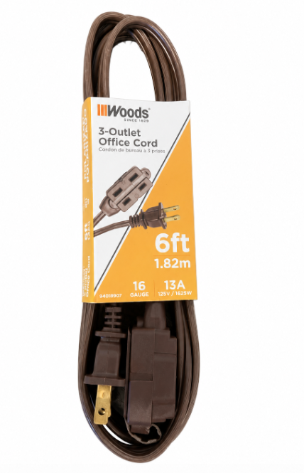 Extension Cords 6 Ft. Brown