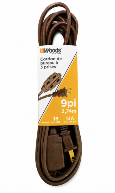 Extension Cords 9 Ft. Brown