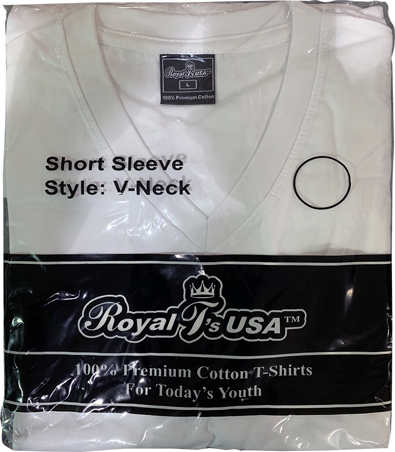 Royal White V T Shirt 5XL