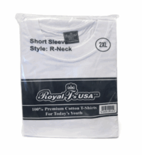 Royal White Crew Neck T Shirt 2XL