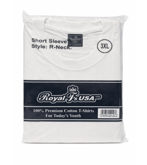 Royal White Crew Neck T Shirt 3XL