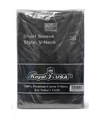 Royal Black V Neck T Shirt 3XL