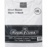 Royal White V Neck T Shirt 6XL