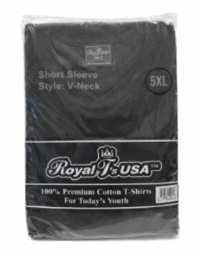 Royal Black V Neck T Shirt 5XL