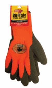 Buffalo Hi-Vis Orange Insulated with Brown Smooth "Sandy" Latex Gloves #2800