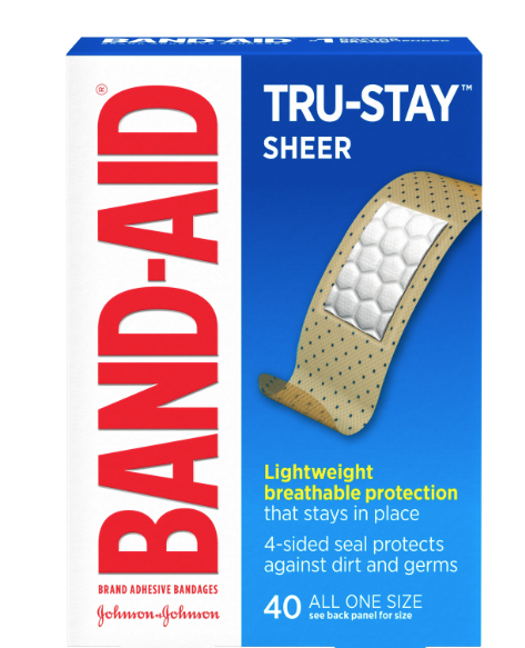 J&J Band-Aids 40’S One Size Sheer 5/CT